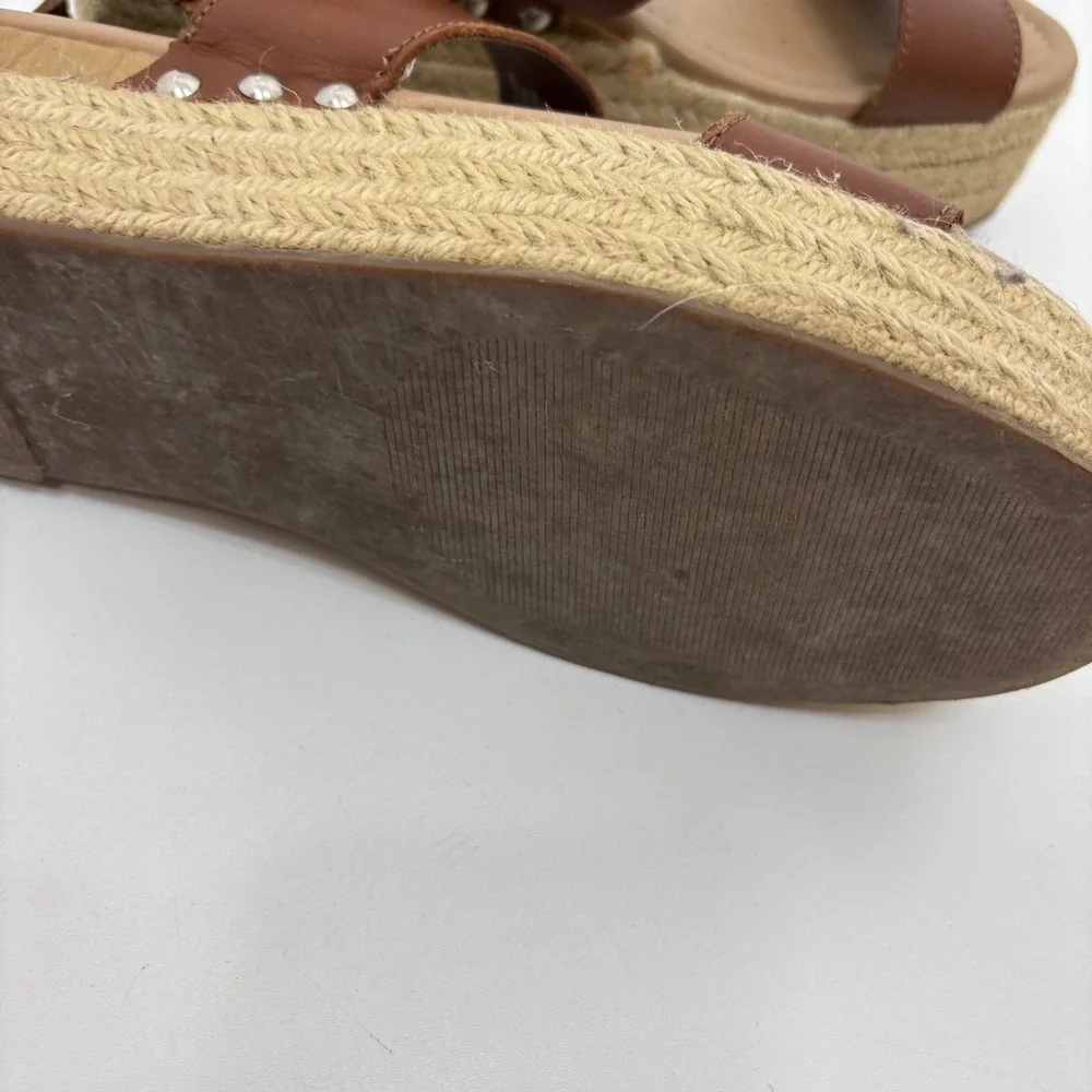 Steve Madden Platform Espadrille Sandals Brown Ankle Strap Summer Shoes size 8.5